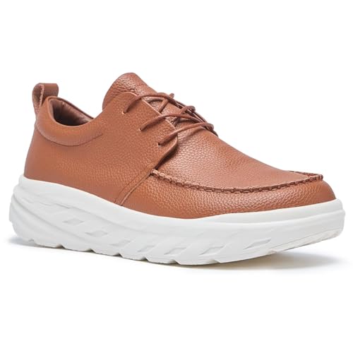 Image of OrthoComfoot Men's Orthopedic Wide Leather Dress Walking Shoes: Diabetic Plantar Fasciitis Arch Support Comfortable Sneakers, Business Work Adjustable Fit Orthotic Casual Heel Foot Pain Relief Oxfords