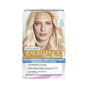 L’Oreal Paris Excellence Coloración Creme Triple Protección, Tono 01 Rubio Ultra Claro Natural, 1 Unidad (Paquete de 1), El embalaje puede variar