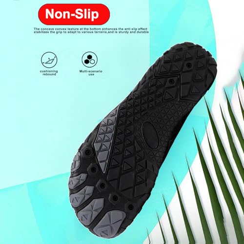 Image of Beach Water Shoes for Women Men Quick Dry Non-Slip Wide Toe Hike Barefoot Footwear for Beach Pool Aqua Swim Surf Walk
