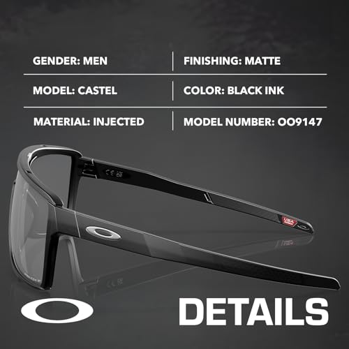 Image of Oakley CASTEL OO9147 Rectangle Shape Sunglasses With Official Eyewear Kit | Men's Sunglasses