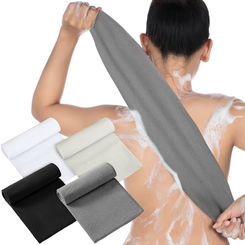 Tatuo 4 Pieces Korean Exfoliating Washcloth, Neutral Color