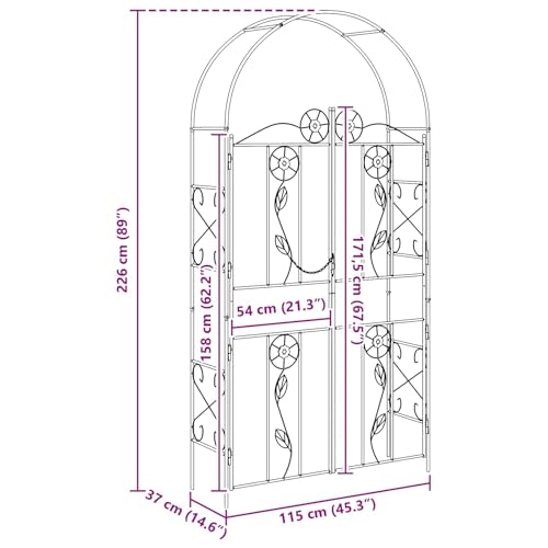 Arche de jardin extérieure en fer vert structure pour rosier