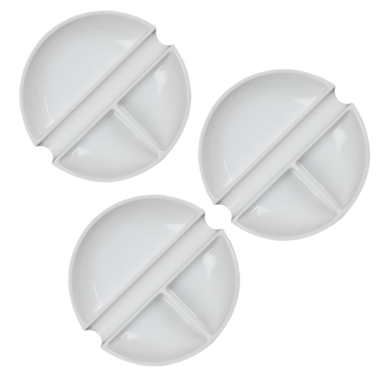 Veemoon 3Pcs Porcelain White Multi Purpose Ink Plates Round Palette for Calligraphy Painting and Art Crafts Lightweight and Convenient for Students and Adults