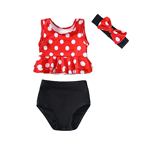 Image of Magic Park 0M-3T Infant Girl Bikini Set Baby Vest Bathing Suit Toddler Girls 3 Piece Swimwear Beach Outfits with Headband