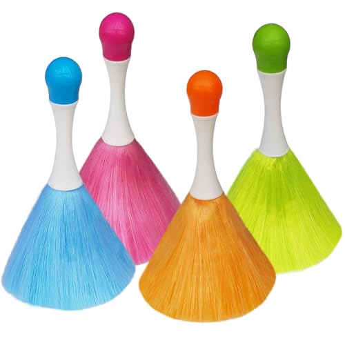 4 Pack 8' Hand Grips Microfiber Washable Duster, Suitable for Light Daily Household Dusting, Electrostatic Feather Duster Brush,Cleaning Supplies for Book,Screen,Sofa,Car,Furniture,Photo Frames