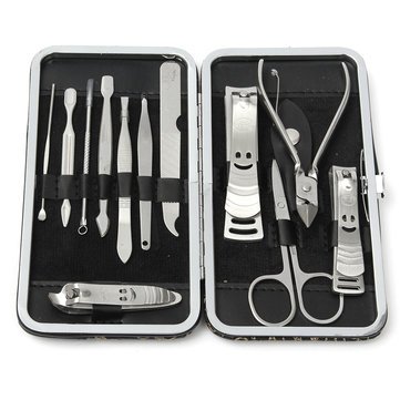 Generic 12 Pcs Nail Care Cutter Kit Set Cuticle Clippers Pedicure Manicure Tool With Case