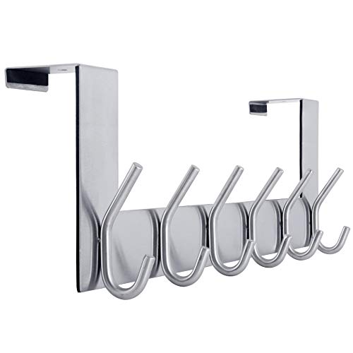 WEBI Over The Door Hook Door Hanger:Over The Door Towel Rack with 6