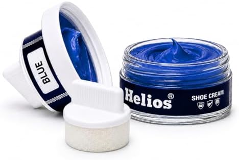 Helios shoe cream with applicator | Shoe Polish for Leather | Boot, Purse, Belt, Handbag, Jacket | Leather Conditioner | 48 GM