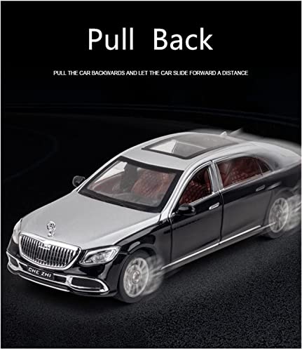 Image of Toy car Model 1:24 for Maybaach S600 Alloy Metal Car Model Diecast Toy with Sound and Light Great Gift for Boys and Girls Above 3 Year(Colors as Per Stock)