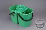 Abbey Double Socket Mop Bucket with Wringer 8 + 6 Litres Green - WQD5GN