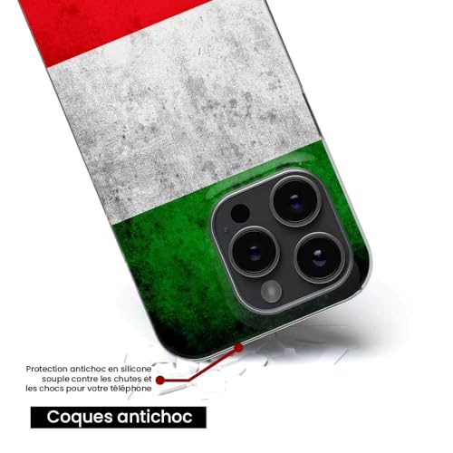 1001coques Coque Compatible avec Xiaomi Redmi Note 14 Pro 5G, Xiaomi Redmi Note 14 Pro Plus 5G - Housse Fine en Silicone Transparente - Design Drapeau Italie – vue 6