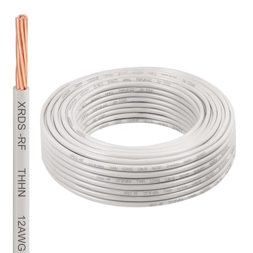 Image of 12AWG THHN Wire 50FT - Electrical Building Wire Stranded Bare Copper Conductor with PVC and Nylon Insulation, Heat and Oil Resistant Cable
