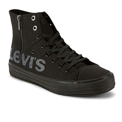 Levi's Mens Zip EX Mid Anti X Casual Fashion Zipper Sneaker Shoe, Black, 13 M