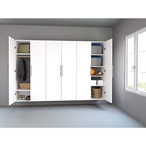 Image of Prepac K HangUps Storage Cabinet Set, 72 in. H x 108 in. W x 20 in. D, White, Set K - 3 pc