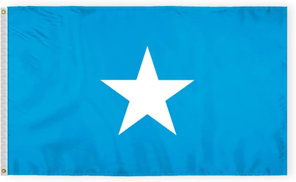 AGAS Somalia Flag 3x5 ft Polyester Fabric Double Stitched Polyester Fabric Header Metal Grommets Fade Resistant & Vivid Colors Indoor Somalian Flag