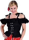  Panelize Carmenbluse Trachtenbluse Piratin Zigeunerin (schwarz)