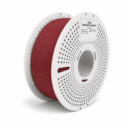 Image of 3IDEA PLA-CF 3D Printer Filament 1.75mm, Carbon Fiber Reinforced PLA Filament, Red, Reusable Spool, 1kg Roll, Dimensional Accuracy ±0.02mm, Compatible with Most FDM 3D Printers