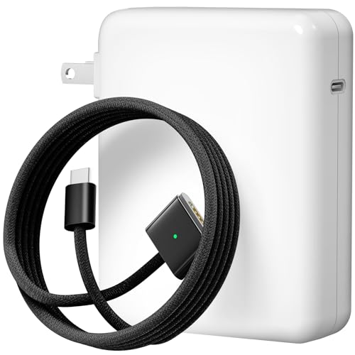 Image of 140W Charger for MacBook Pro 16 14 inch Mac Air 15 13 inch 2026 2025 2024 | 23 22 21 M1-M5【Original Quality】 Fast Charger Power Adapter & 6.6FT Type C to Magnetic 3 Cable LED Applicable 2021-26 (Black)
