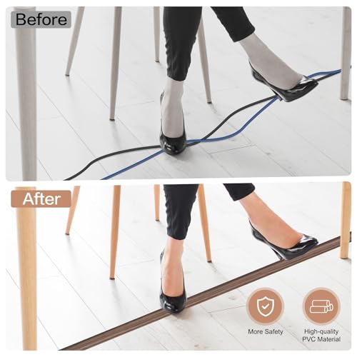 Pasacables de PVC flexible de 6 metros con acabado grano de madera marrón 5