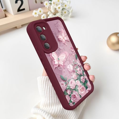 FUXICASE for Samsung Galaxy S23 5G Case, Creative Butterfly Pattern Design for Girl Women, Soft Silicone Shockproof Anti-Scratch Protection Phone Cover for Galaxy S23 (3D Rose Butterfly) by FUXICASE - Used condition - Image 2