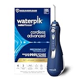 Waterpik Cordless Advanced 2.0 Water Flosser For Teeth, Gums, Braces, Dental Care With Travel Bag and 4 Tips, ADA Accepted, Rechargeable, Portable, and Waterproof, Blue WP-583, Packaging May Vary
