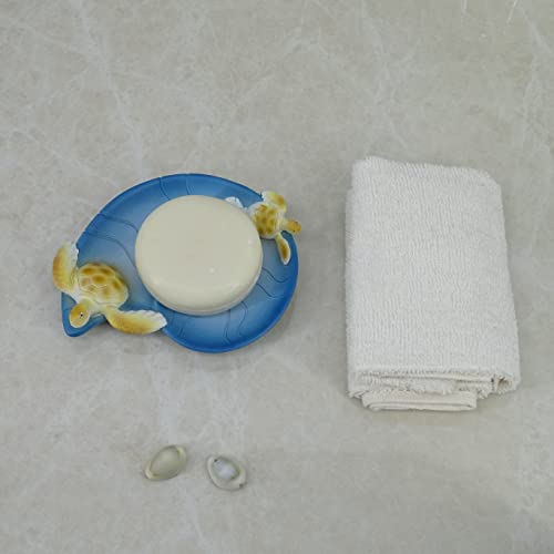 N-brand SHANCO Resin Sea Turtle Mother and Baby Soap Dish, Beach, Bathroom Accessory,Ocean Theme Sea Turtle Family Bathroom Decor,Coastal Decor (Ocean Blue) - Image 4