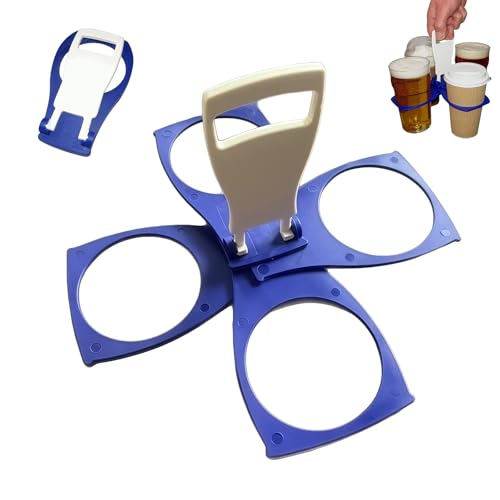 Portabicchieri ripiegabile per bevande calde e fredde, tascabile, riutilizzabile, ideale per sport, birra e manifestazioni, capacità 3-4 bicchieri, resistente, per caffè, tè, birra, e bibite