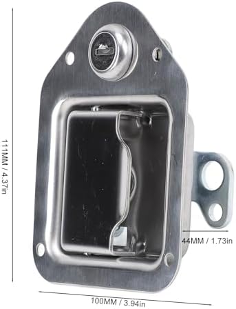 Truck Toolbox Paddle Lock Latch with 2 Keys and Rivets, Stainless Steel Camper Storage Box Latch Trailer Compartment Lock for UTV ATV RV Toolbox Dog Box