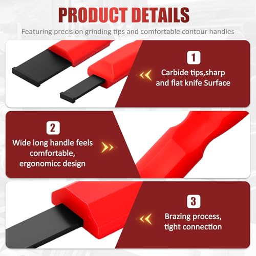 Image of 2pcs Super Carbide Gasket Scraper Tool, 1-1 /4 Inch and 5 /8 Inch Carbide Scraper Set for Metal and Automotive
