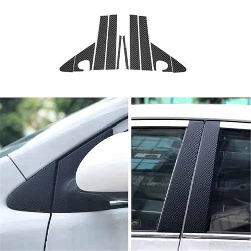 Adhesivo exterior de pilares para Toyota Corolla 2007 a 2013, moldura de ventana fibra carbono 2