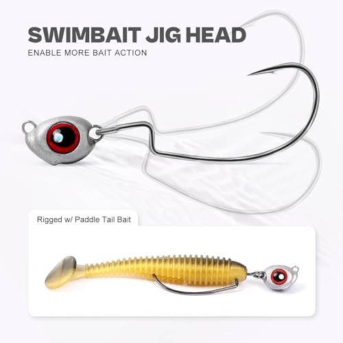image for OJYDOIIIY OJY&DOIIIY Fish Eye Swimbait Jig Heads, 20 Pack Weighted Hoo
