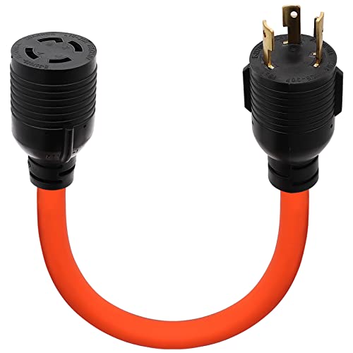 4 Prong to 3 Prong Generator Plug Adapter Cord, Nema L5-30P Generator Male to Nema L14-30R Transfer Switch Female,30Amp STW 10AWG 1.6FT by Ruikarhop - Used condition - CA$21.60