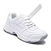 PolarPals Boys Girls White Tennis Shoes Leather Running Sneakers Hook & Loop Kids School Cheer Shoes Size 3 Big Kid