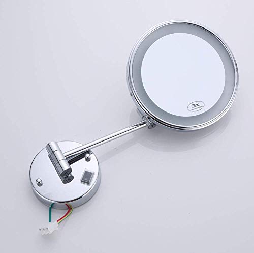 Miroir de rasage mural extensible chrome pour une routine beauté lumineuse - 8