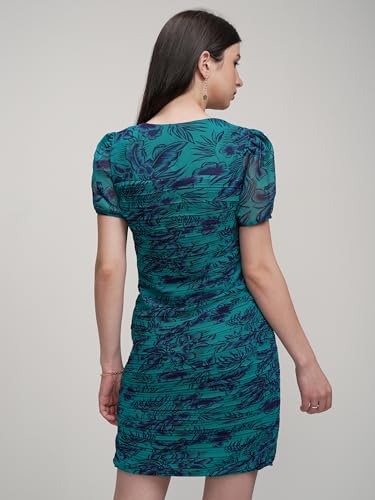 Image of Tokyo Talkies Women's Dresses for Women | Floral Print | Ruched Bodycon | Short Dress | Sleeveless | Trendy & Chic