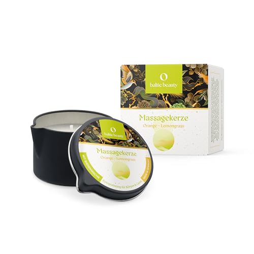 Baltic Beauty Exklusive Massagekerze - Orange und Lemongrass - Sinnliche Massagen - Pflegende Rezeptur - Tolles Geschenk für den Partner - in praktischer Dose mit Ausgießer - 80ml Baltic Beauty Exklusive Massagekerze - Orange und Lemongrass - Sinnliche Massagen - Pflegende Rezeptur - Tolles Geschenk für den Partner - in praktischer Dose mit Ausgießer - 80ml