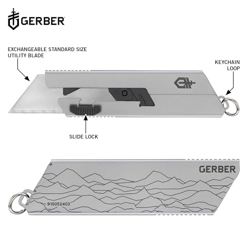 Image of Gerber EAB Utility Knife, EDC Pocket Knife, Replaceable Blade, Mini Silver, (Pack of 12)