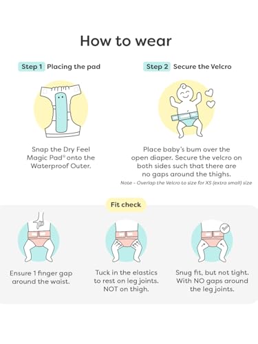 Image of superbottoms Newborn Uno Cloth Diaper - Reusable And Washable Cloth Diaper For Newborn Babies From 0-3 Months(0-7 Kg)|Softest And Safest Cloth Diapers With Dry Feel Magic Pad(Baby Hearts),2 Count