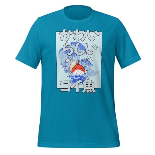 T-shirt poisson japonais mignon aux finitions soignées en coton doux
