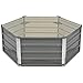 Produktbild yorten Metall Hochbeet Gartenbeet Pflanzkübel aus Verzinkter Stahl Sechseckigen Form Grau 129 x 129 x 46 cm (L x B x H) für Terrasse Balkon