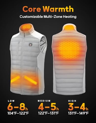 KEMIMOTO Thermal-Reflective Heated Vest for Women & Men, Soft Golf Vest with Battery Pack Included, Hands & Neck4