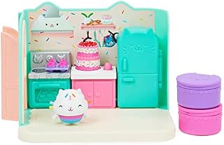 Gabby and the Magic Home GABBY'S Dollhouse Playset Luksusowa kuchnia małej kapusty - 1 figurka + akcesoria - dodaj ten element do swojego domu zabawkę dla dzieci 3 lata +