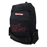 Black Sheep Mochila de Skate Preta com Estampa Animal, Única, Macia, Acolchoada, Zíper, Nylon, Alças, Bolsos Laterais, Para Skate