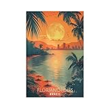 Florianópolis - Póster de viaje en lienzo, decoración de dormitorio, paisaje, oficina, habitación, regalo, 30 x 45 cm