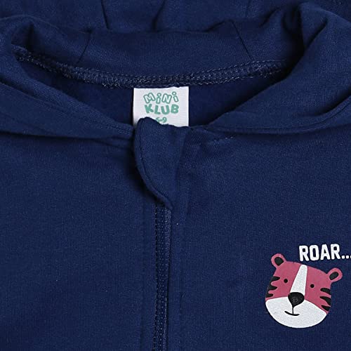 Image of miniklub Boys Blue & White Cotton Lightweight Open Front Jacket