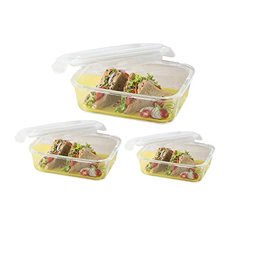 Borosil Klip N Store Glass Storage Containers For Kitchen With Air-Tight Lids, Microwave & Oven Safe, Rectangular, Set of 3 (1040 ml, 640 ml, 370 ml), Clear 1 Borosil Klip N Store Glass Storage Containers For Kitchen With Air-Tight Lids, Microwave & Oven Safe, Rectangular, Set of 3 (1040 ml, 640 ml, 370 ml), Clear