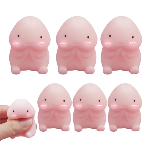 Giocattolo da spremere a forma di pene da 6 pezzi, giocattoli antistress divertenti in gomma portatili da 1, 5 pollici per regali di scherzi