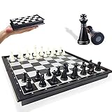 ♟️Hochwertiges Material: Schachbrett und Schachfiguren bestehen aus hochwertigem ABS-Material, die Schachfiguren können auf dem Schachbrett adsorbiert werden, fallen nicht leicht herunter oder verlieren; Die Oberfläche ist glatt ohne Grate, klarer Druck ,reiche Textur.