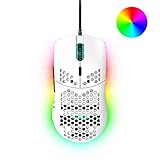 □ RGB Chroma LED-Leuchten □ RGB-Gaming-Maus mit RGB-Ringschiene, darunter 9 Beleuchtungsmodi, 1,68 Milliarden Farben von RGB-Streamer magischer Lichteffekte, ausgezeichneten visuellen Effekte, herrlicher Beleuchtung, eine wettbewerbsfähigen Gaming-Atmosphäre.(Signallicht und Radlicht ist monochromer Atemmodus)