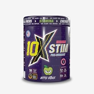 Stim Pre Workout Beta Alanine Caffeine Creatine Sugar Free Vegan Low Calorie Various Flavours 600g 23/50 servings (Apple Attack)
